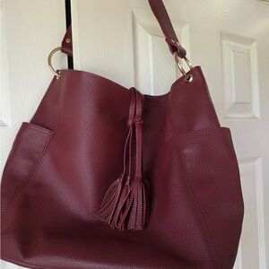 Elegant Burgundy Tote Bag